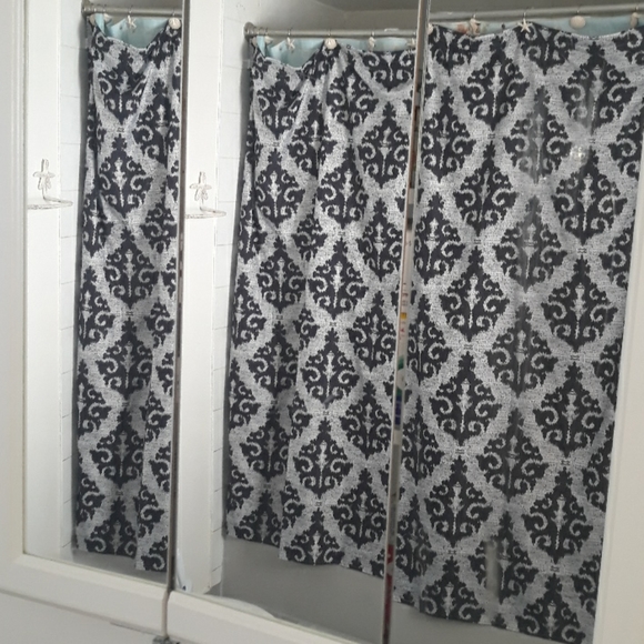 SOLD SOLD Black and White Abstract shower curtain - Picture 6 of 7